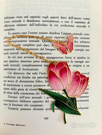 Segnalibro metallo con tulipani rosa e farfalla