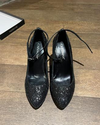 Scarpe décolleté glitter nere CafèNoir