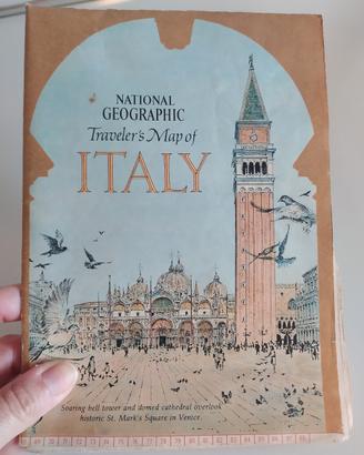 Cartina geografia tascabile Italia anni 70