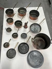 Batteria di pentole in rame