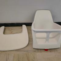 IKEA Langur Sedile seggiolone + Vassoio, bianco