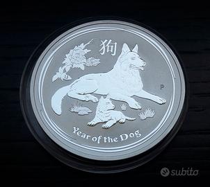 ARGENTO 999 _ 1 oz Anno del Cane 2018 AUSTRALIA