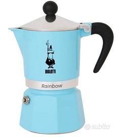 Rainbow Caffettiera Colorata, Alluminio, Azzurro