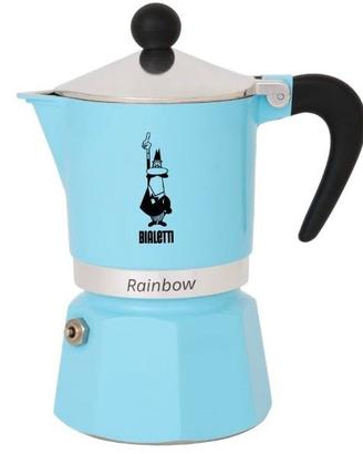 Rainbow Caffettiera Colorata, Alluminio, Azzurro