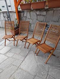 Set di 4 sedie da giardino 