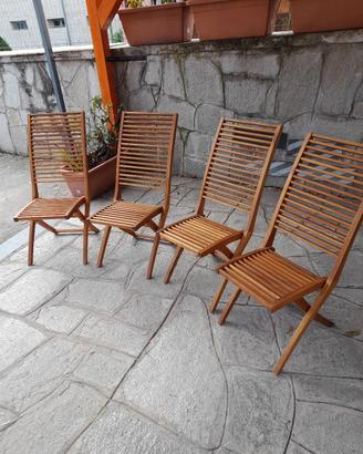 Set di 4 sedie da giardino 