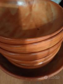Set Ciotole e Piatti da Fagiolata in Terracotta /