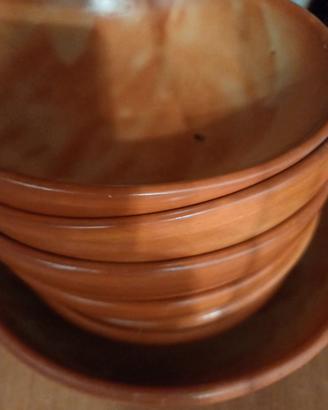 Set Ciotole e Piatti da Fagiolata in Terracotta /