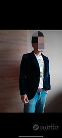 Giacca vintage "Marzotto" tg.42 in velluto blu pet