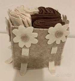 Asciugamani lavette con cestino