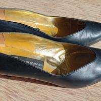 Scarpe blu tacco oro