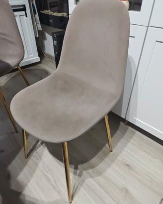 6 sedie in microfibra effetto velluto