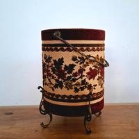 portariviste vintage in ottone e velluto 