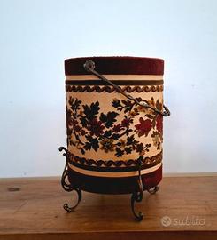 portariviste vintage in ottone e velluto 