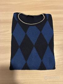 Maglione Lana Uomo Blu Tg M / 50 - Tipo Ballantyne