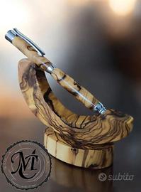 penne in legno pregiato tornite a mano libera 