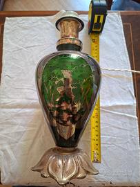 Lampada antica in vetro e argento