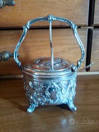 Antica formaggera in argento e cristallo