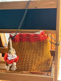 Borsa senape con bordo arancione