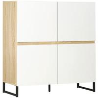 Credenza moderna multiuso con 4 ante quadrate in l