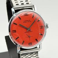 karux orange vintage watch swiss made nos 34mm