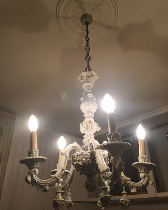 Lampadario + 2 abat jours capodimonte