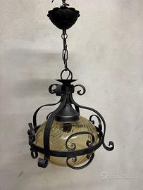 lampadario ferro battuto antico