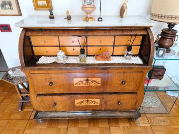 Ribalta a rullo antiquariato con intarsi 
