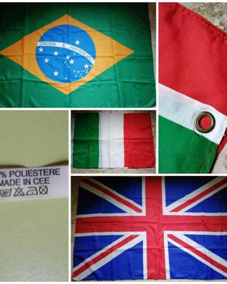N. 5 Bandiere Brasile - Inghilterra - Italia