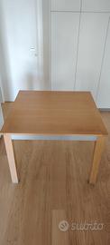Tavolo quadrato ALLUNGABILE legno e metallo. 