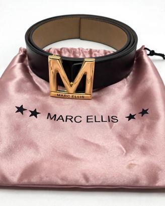 Cintura Marc ellis in pelle nera e oro