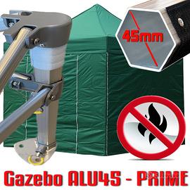 Gazebo 3x3 verde certificato PVC ignifugo allumino