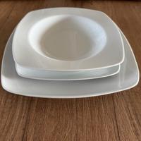 Servizio di 36 piatti in ceramica bianco moderni
