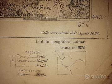 Carta topografica militare 1879
