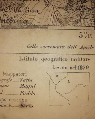 Carta topografica militare 1879