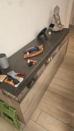 Credenza Madia Moderna con Vetrina - Effetto Legn