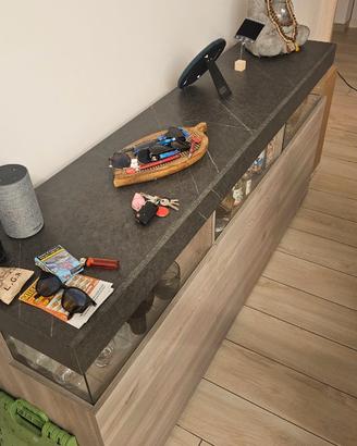 Credenza Madia Moderna con Vetrina - Effetto Legn