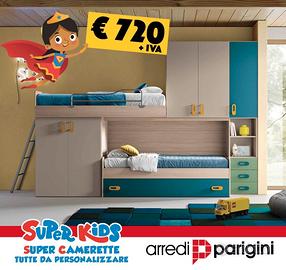Cameretta a soppalco PROMO - L.350cm