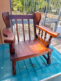 coppia di sedie rustiche in legno