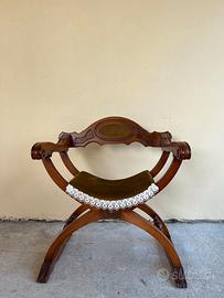 Poltrona vintage in legno curvato