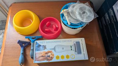 Fontanella e phon/spazzola per cani e gatti