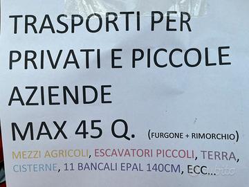 Trasporti vari. Patente BE max 45qli