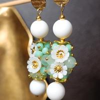 orecchini donna agata bianca,menta,acciaio