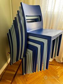 12 sedie colorate in tecnopolimero