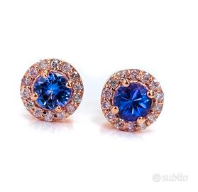 tanzanite blu da 1,00 ct e diamanti N.Fancy rosa..