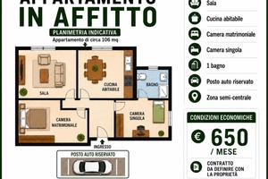 Ad Almenno con due camere con posto auto privato
