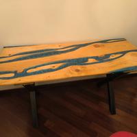 River table legno di abete e resina epossidica