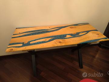 River table legno di abete e resina epossidica