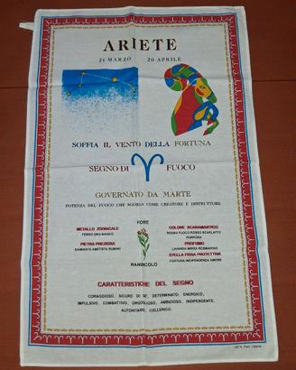 Strofinaccio Canovaccio puro Cotone Ariete Zodiaco