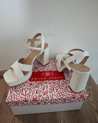 scarpe sposa tacco bianche n.37